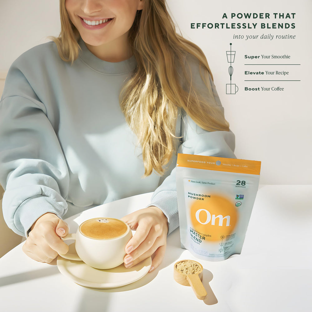 OM Mushrooms Master Blend grown in the USA for quality and traceability