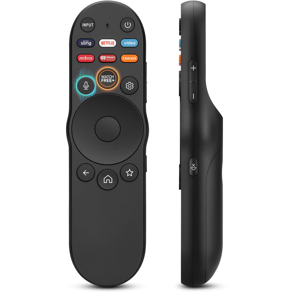 OMAIC XRT270 front view remote showing a compact, accessible control layout for quick setup