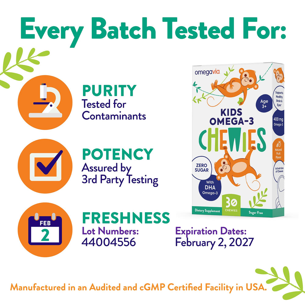 OmegaVia Kids Omega 3 Chewies sustainably sourced, ethically produced omega-3 for families