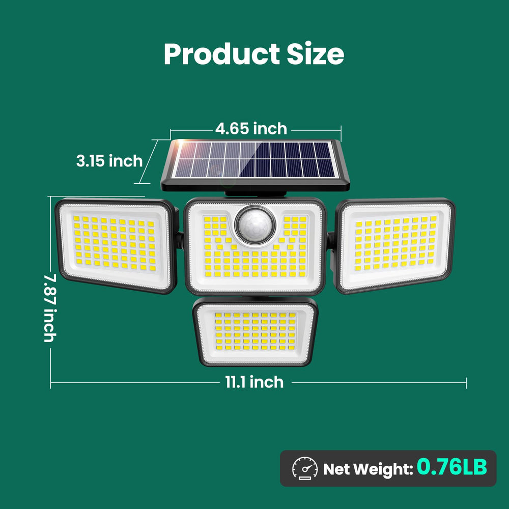 Omibee four adjustable heads demonstrate 270-degree lighting reach for flexible illumination.