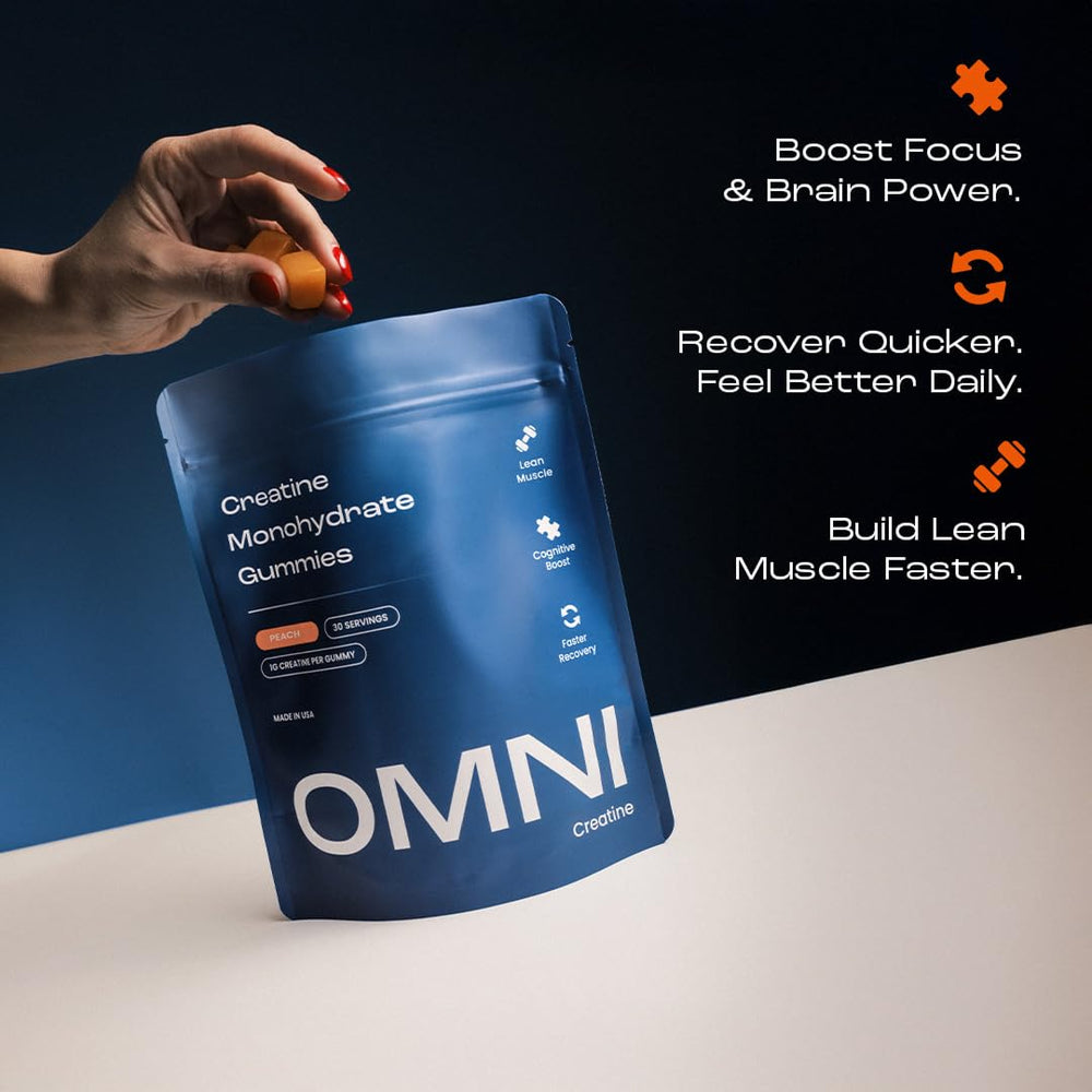 One gummy held in hand showing 1g dose for simple daily supplementation.