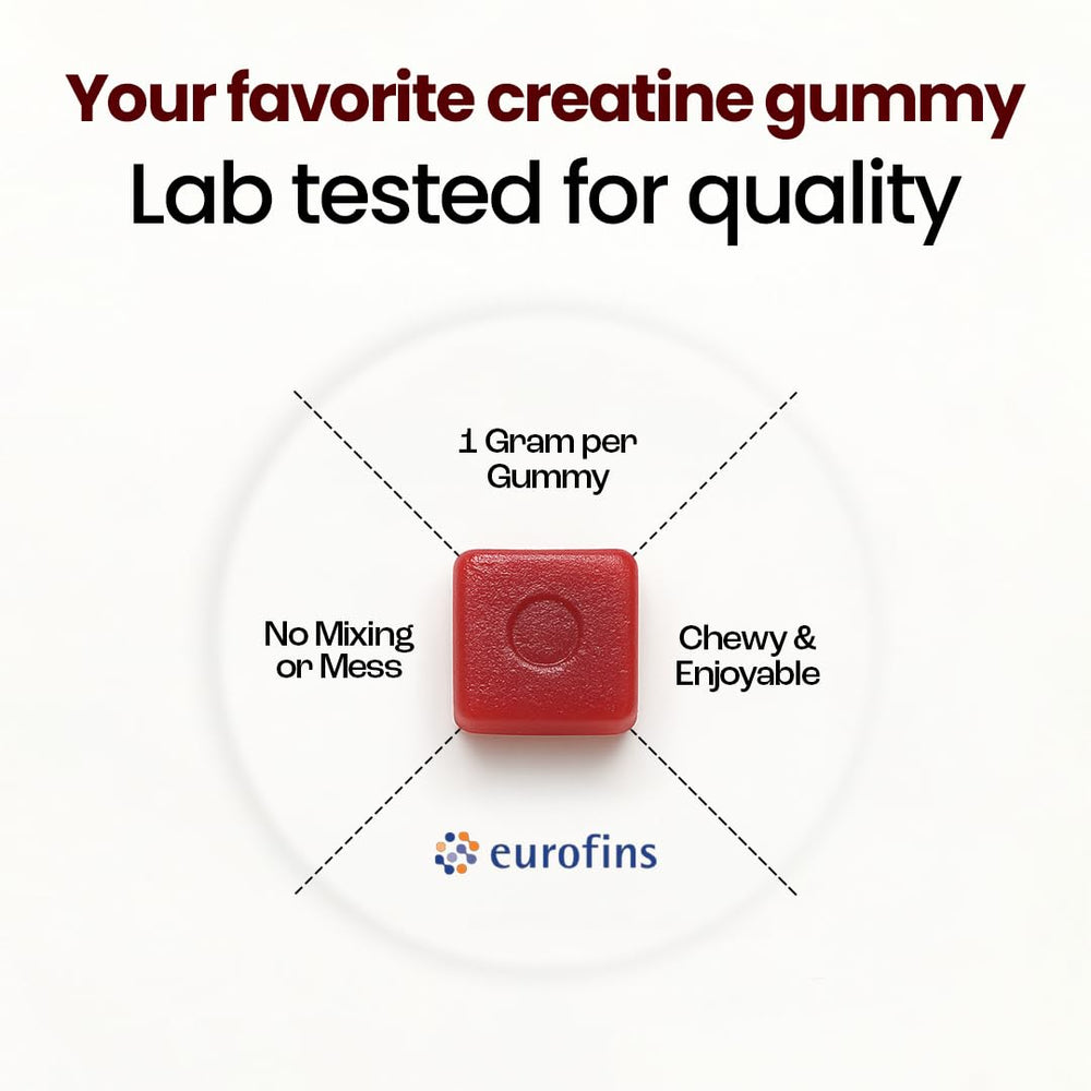 Close-up of OMNI Creatine Gummies highlighting tasty watermelon flavor and chew