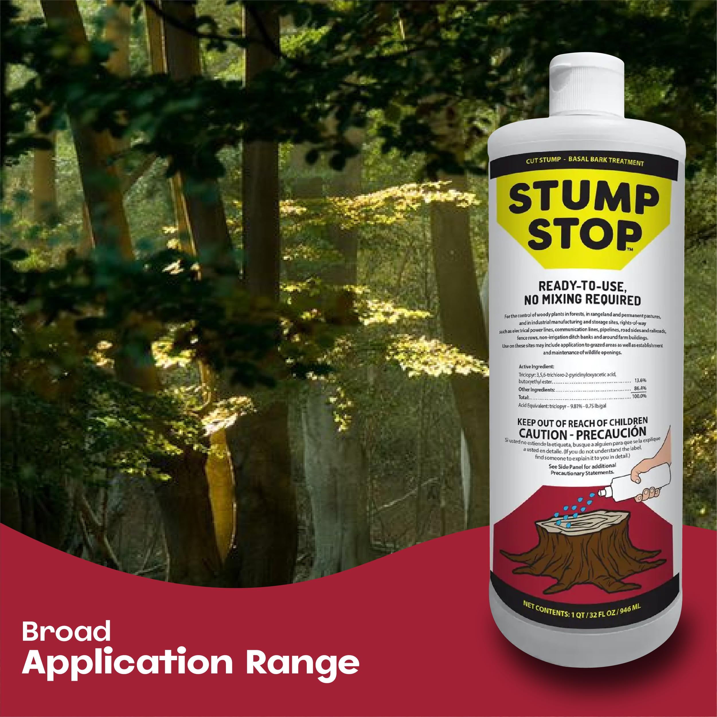 OMNI DEPOT Stump Stop suited for rangeland and pastures with broad vegetation control.