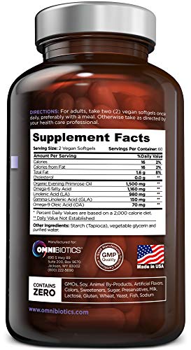 OmniBiotics Evening Primrose Oil softgels ready for convenient daily use.