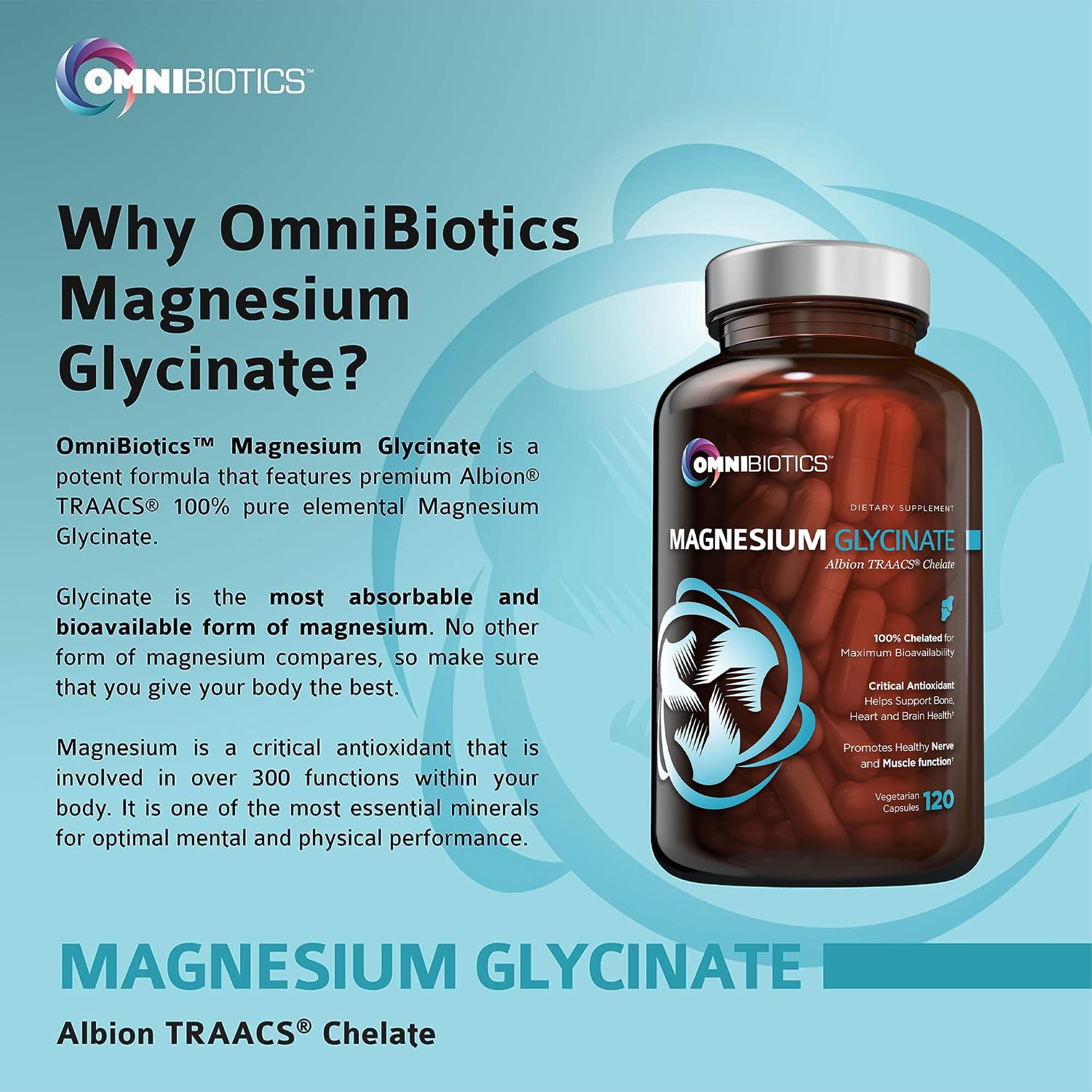 Gluten-free and non-GMO labeling indicates clean, allergen-friendly ingredients from OmniBiotics.