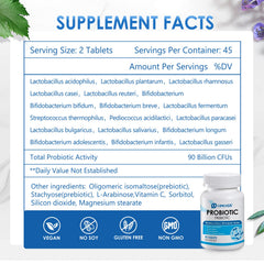 OMOGS Probiotics bottle with 18 strains for broader gut support.
