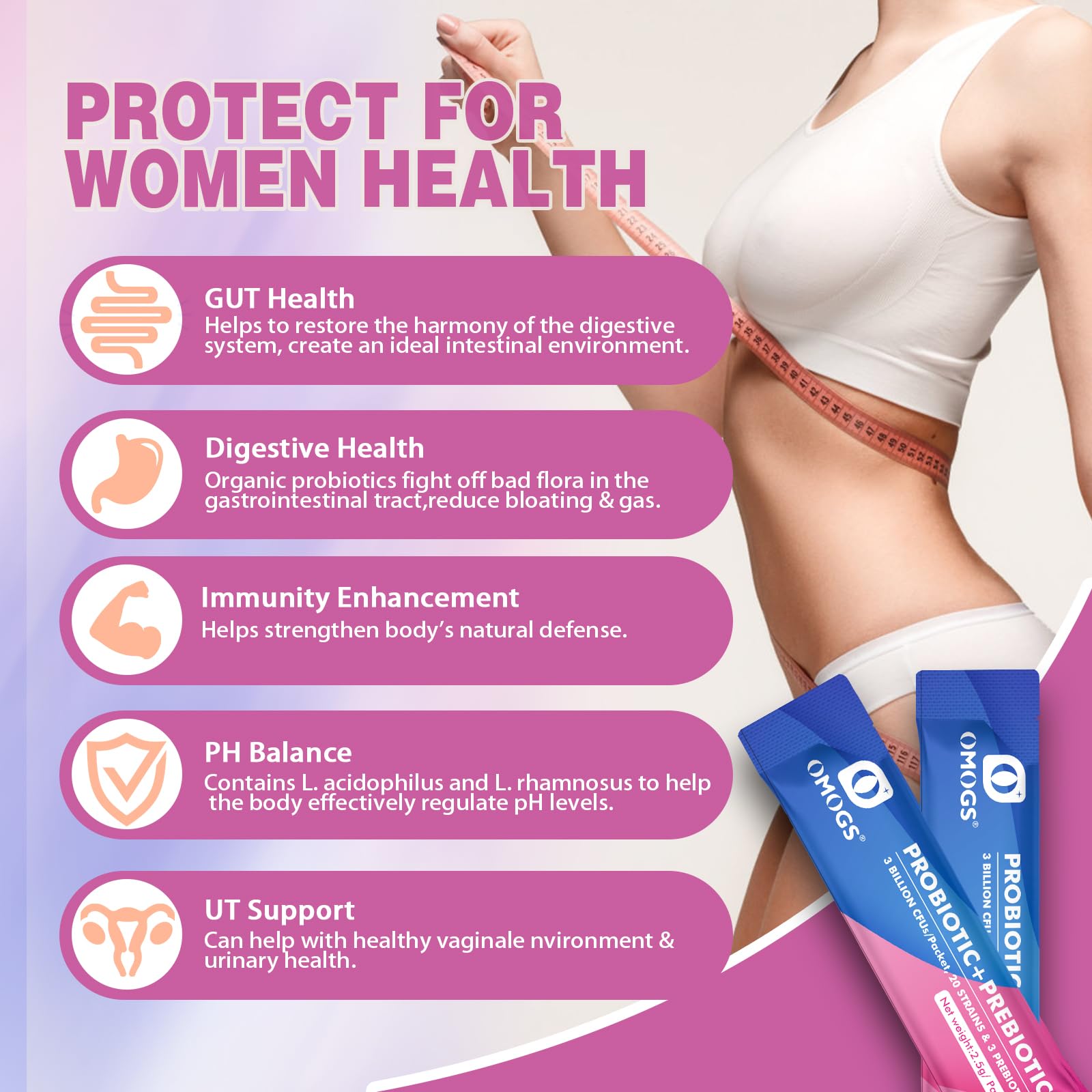 OMOGS Women's Probiotic cranberry extract icon emphasizes antioxidants