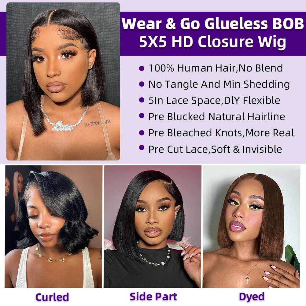 Omswet Wear and Go Bob Wig dense volume for natural bounce.