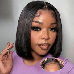 Omswet Wear and Go Bob Wig with HD lace closure for natural, seamless hairline.