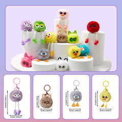 OMyFav fluffy plush keychains bulk pack add cute, durable backpack accessories