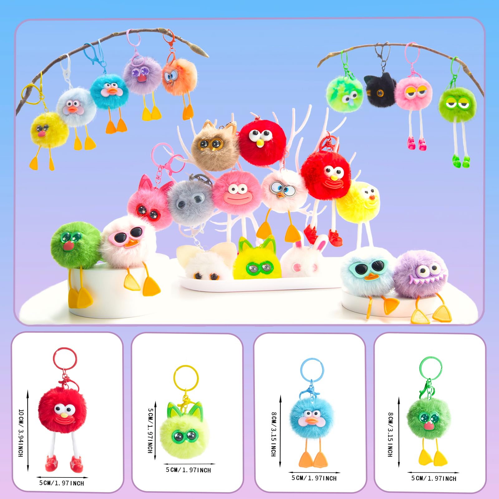 OMyFav fluffy plush keychains offer durable, kid-friendly accessories for backpacks.