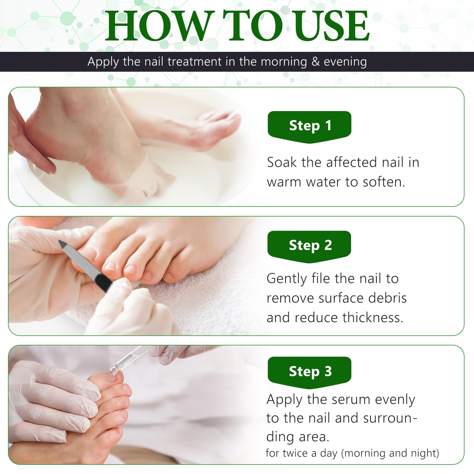 OMZOK bottle shown restoring brittle nails visually