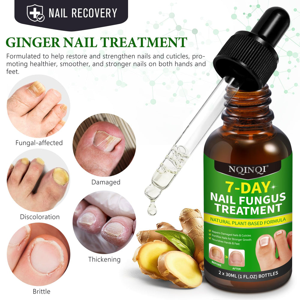 OMZOK ginger nail serum applying on nails for nourishment