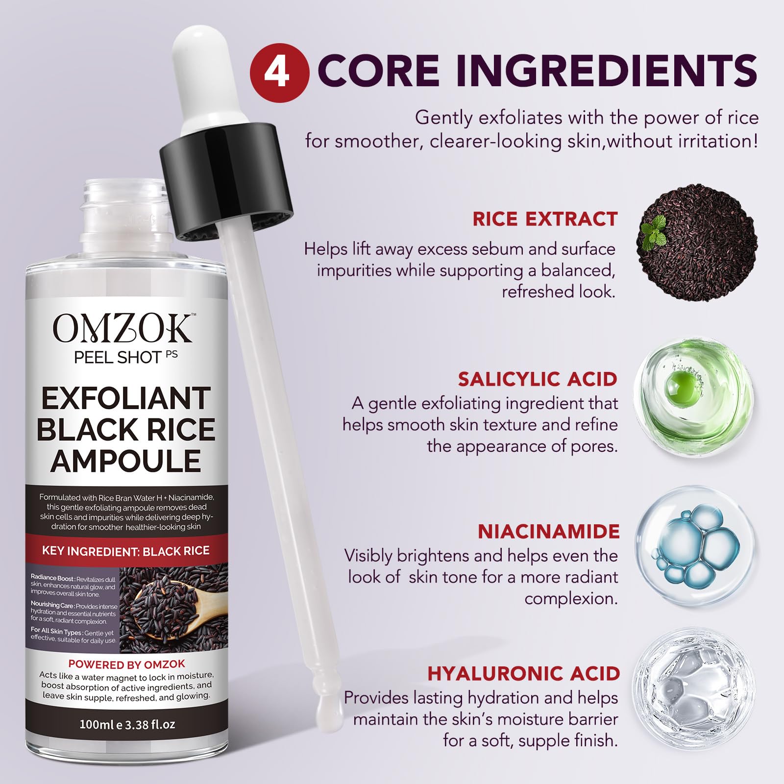 OMZOK Salicylic Acid Pore Cleanser Face bottle targets clogged pores.