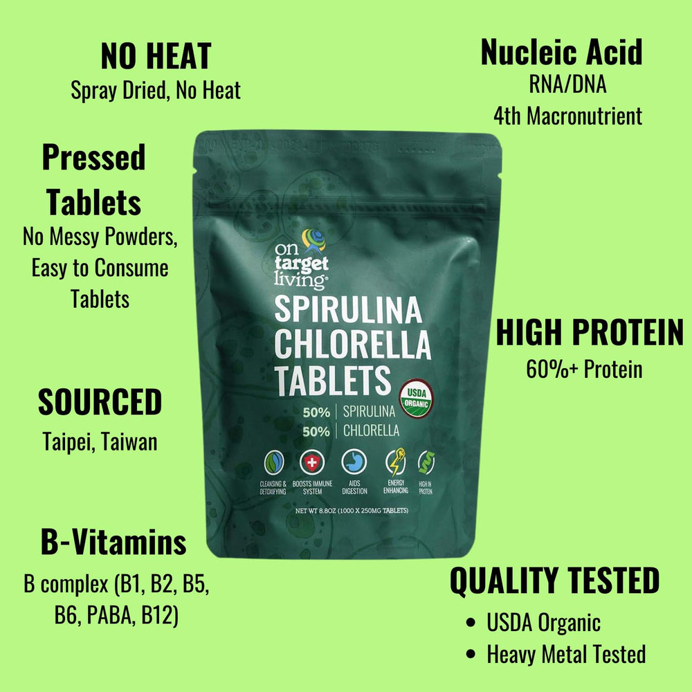 On Target Living label shows USDA Organic certification and clean ingredients.