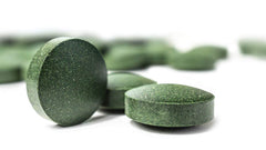 On Target Living 50/50 spirulina chlorella blend label graphic.