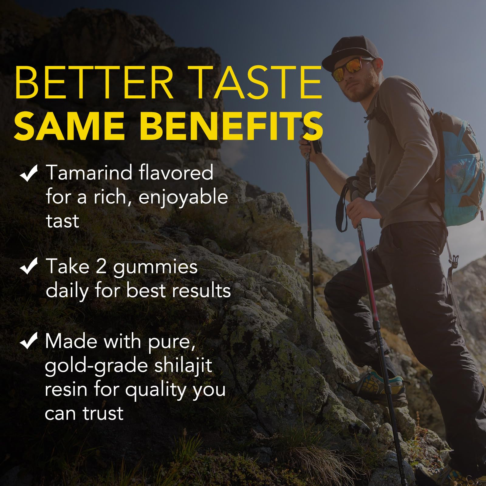 Close-up of O NATURE ZIRAN Shilajit Gummies highlighting ingredients