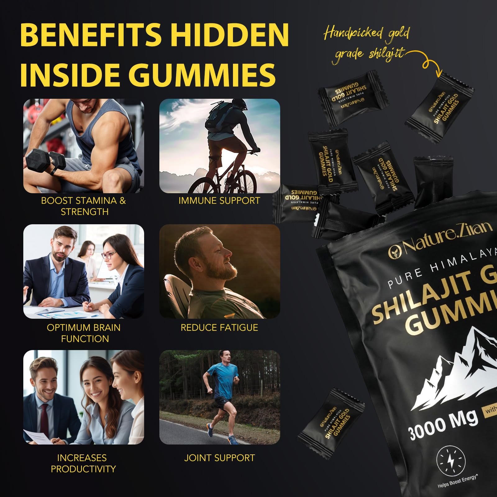 O NATURE ZIRAN Shilajit Gummies on-the-go use scenario