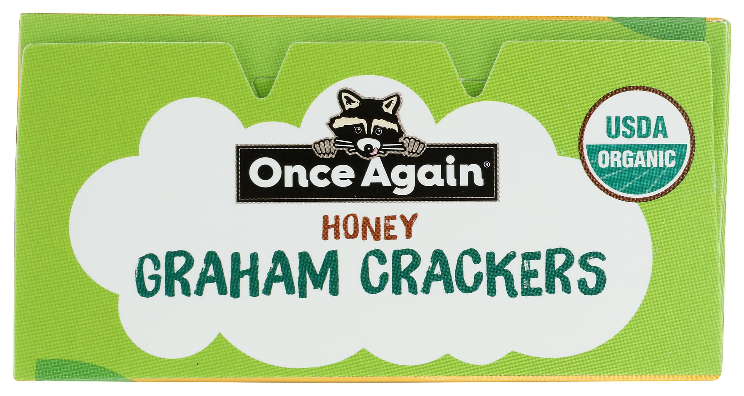 Once Again Organic Honey Graham Crackers served with milk, a comforting treat.