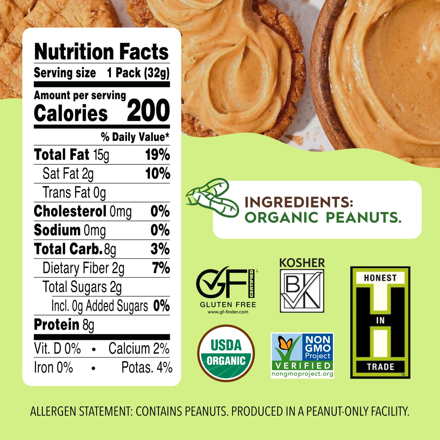 Once Again organic peanuts close-up highlighting sustainable sourcing and plant-based protein.