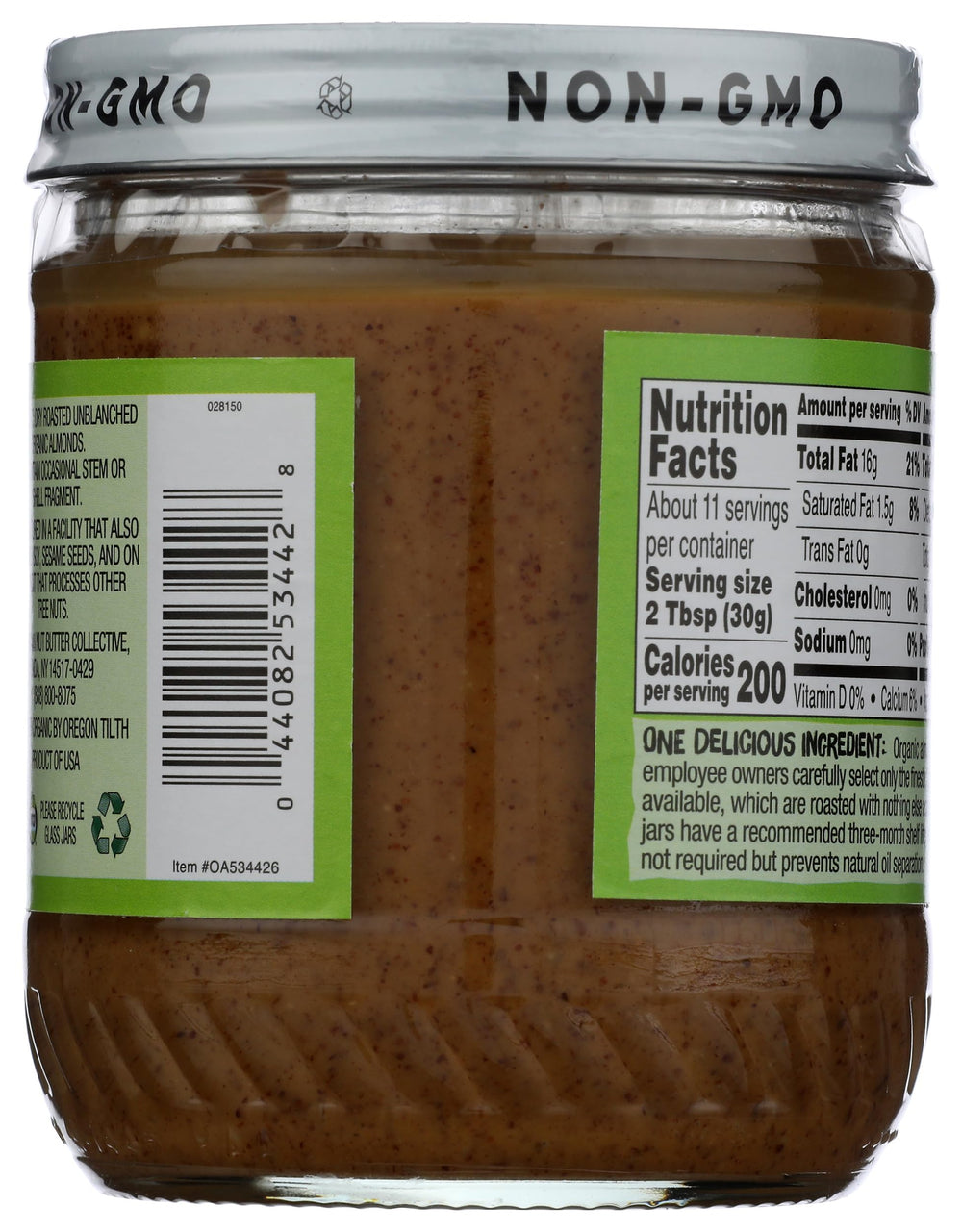 Once Again Organic Smooth Almond Butter close-up shows a silky texture for baking.