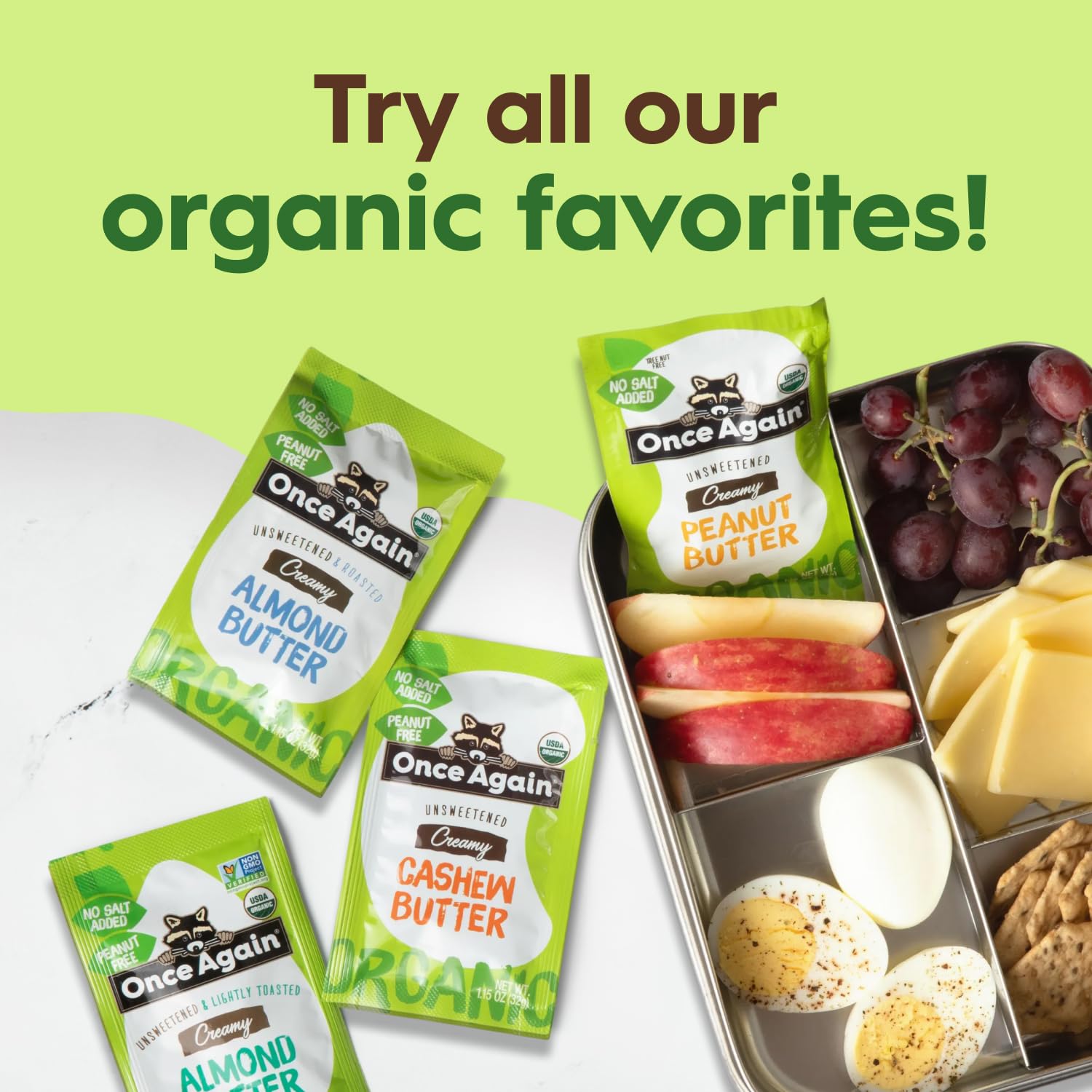 Gluten-free seal on convenient sunflower butter packets