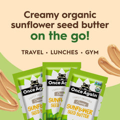 Travel-friendly Once Again packets ideal for school lunches and flights