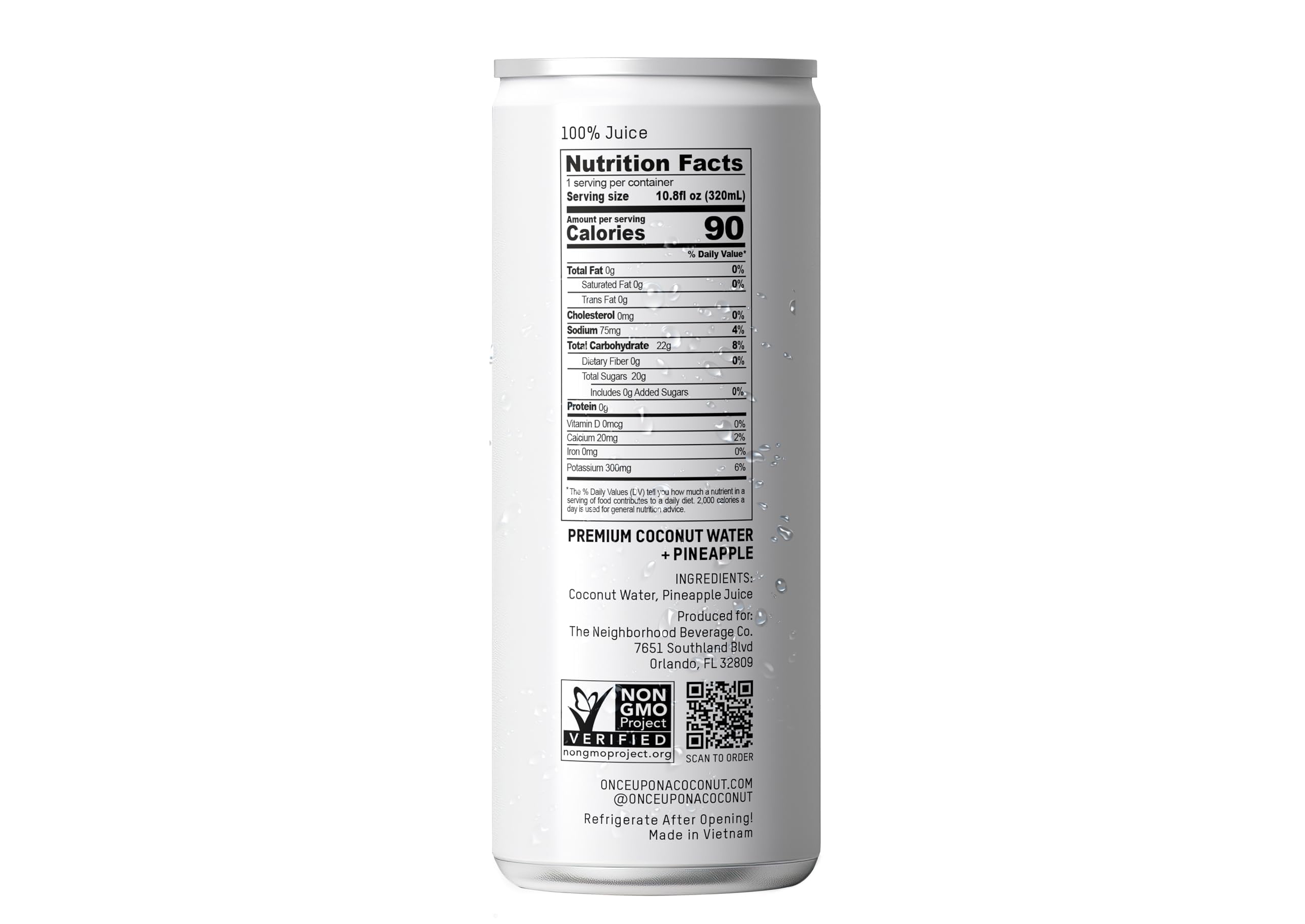 ONCE UPON A COCONUT on-the-go hydration in a recyclable bottle.