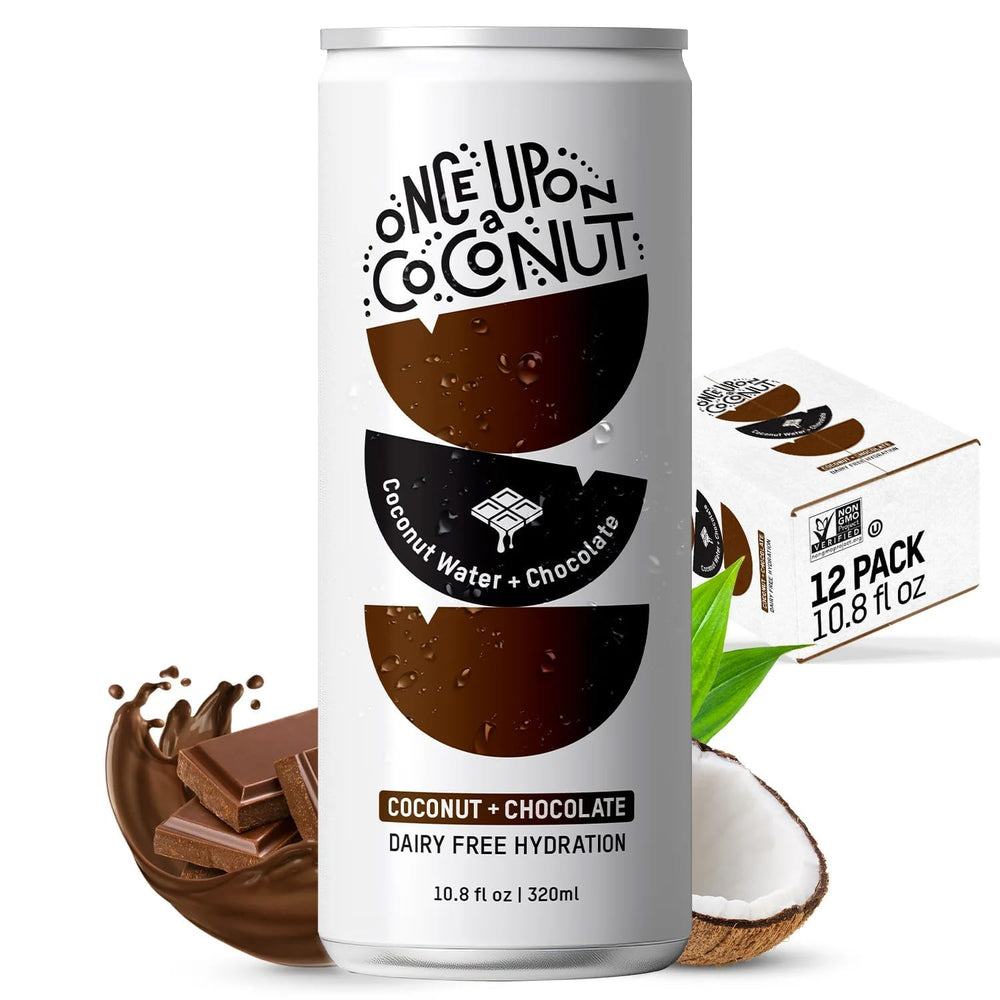 Once Upon a Coconut premium coconut water bottle front; refreshing hydration