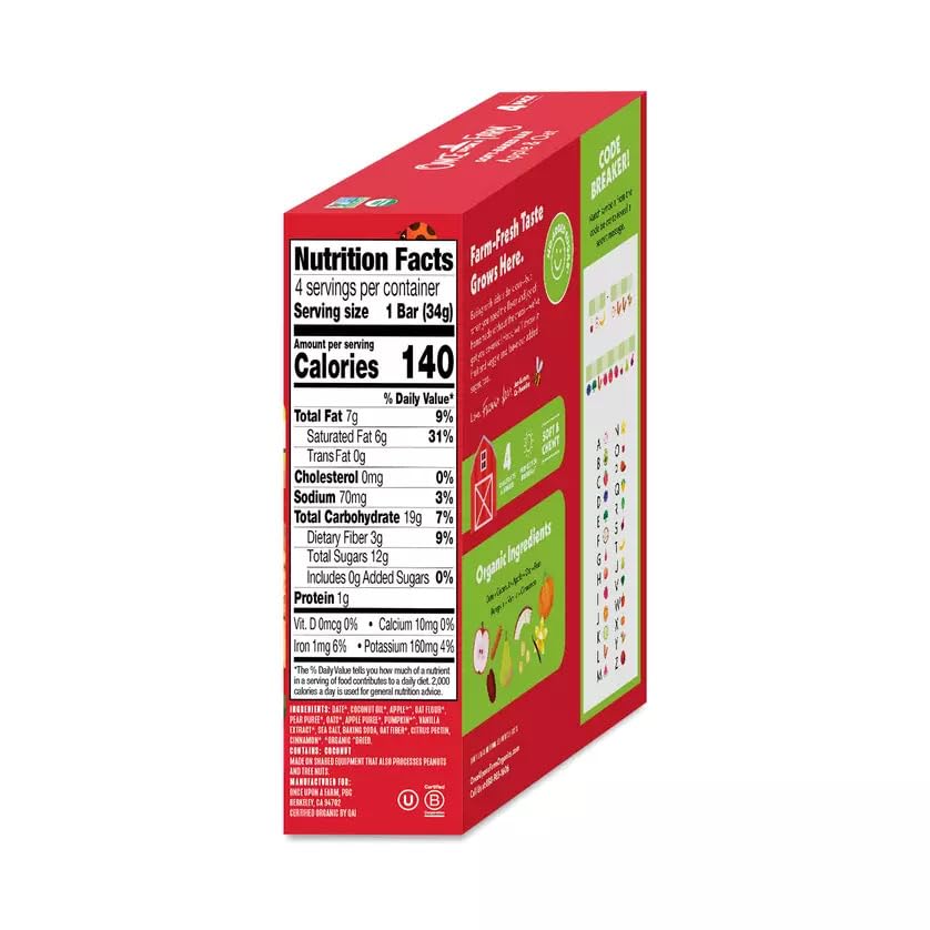 Once Upon A Farm apple-oat bars on the go are kid-friendly