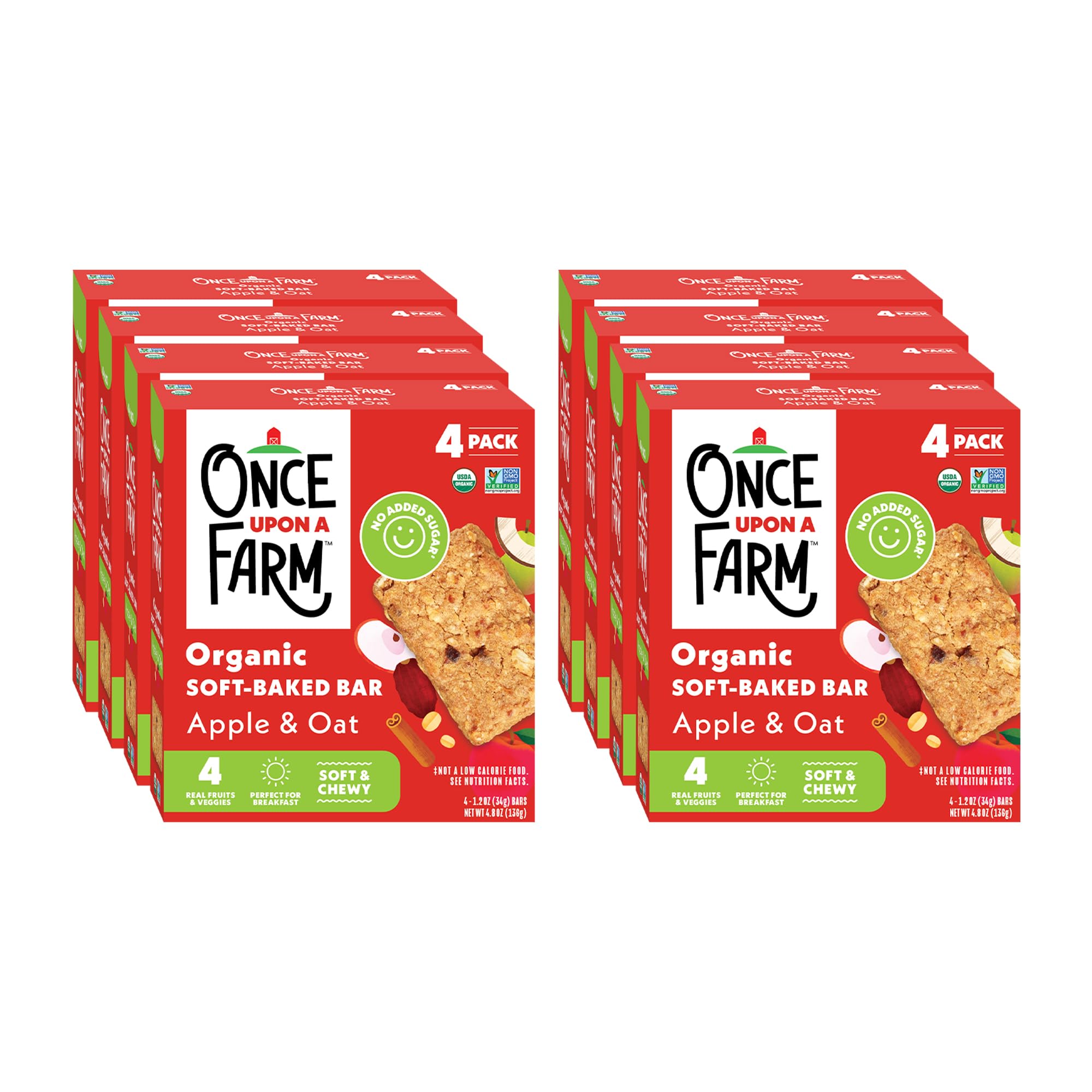 Once Upon A Farm apple-oat soft-baked bar pack of 4, convenient family snack