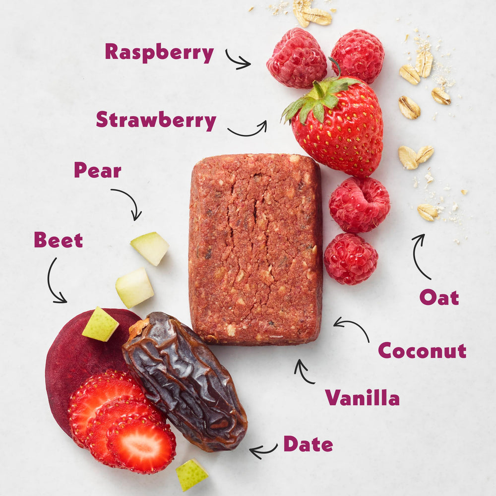 Once Upon A Farm mixed berry bars 4-count pack, ideal for lunchboxes and travel.