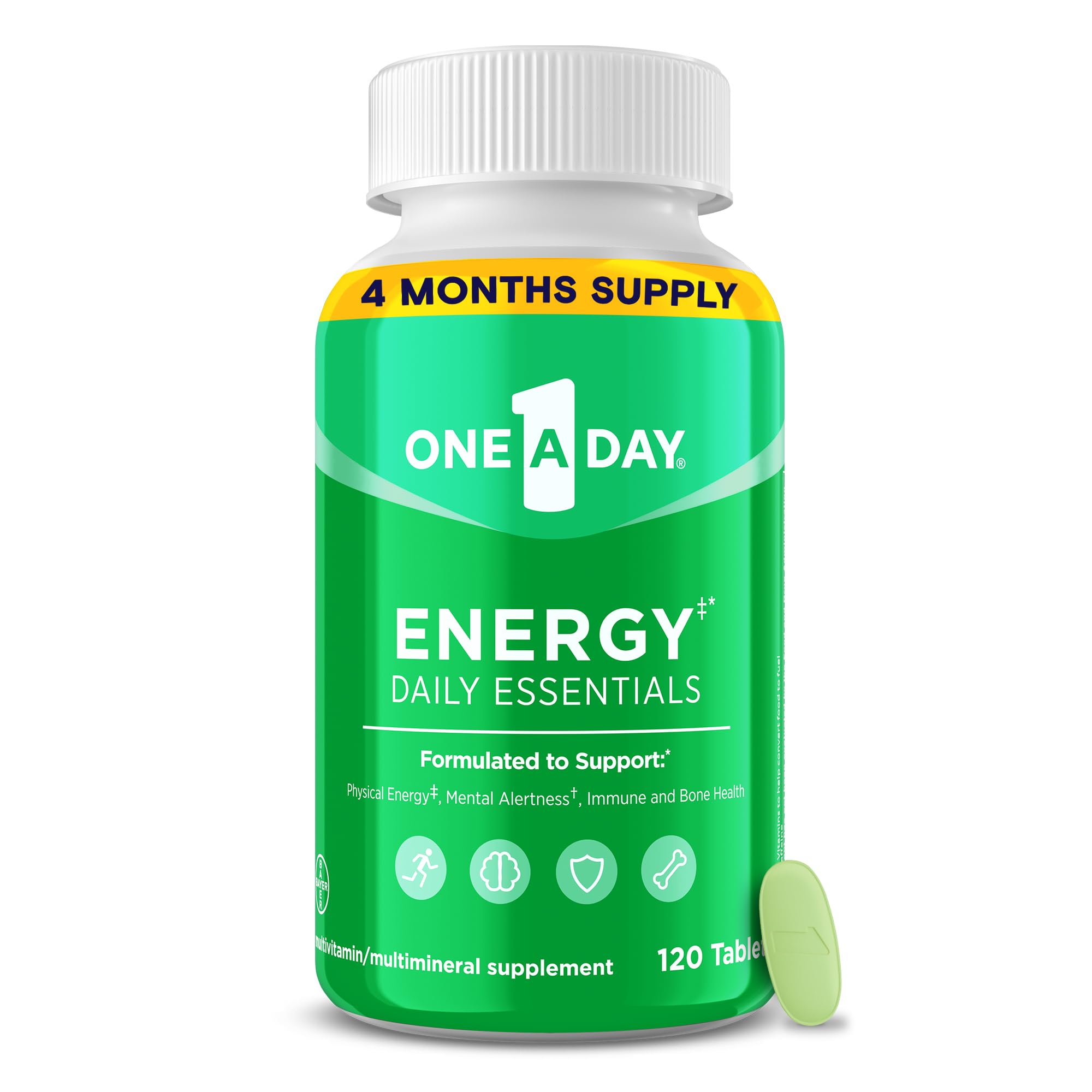 One A Day Energy Daily Essentials bottle front showing daily energy multivitamin