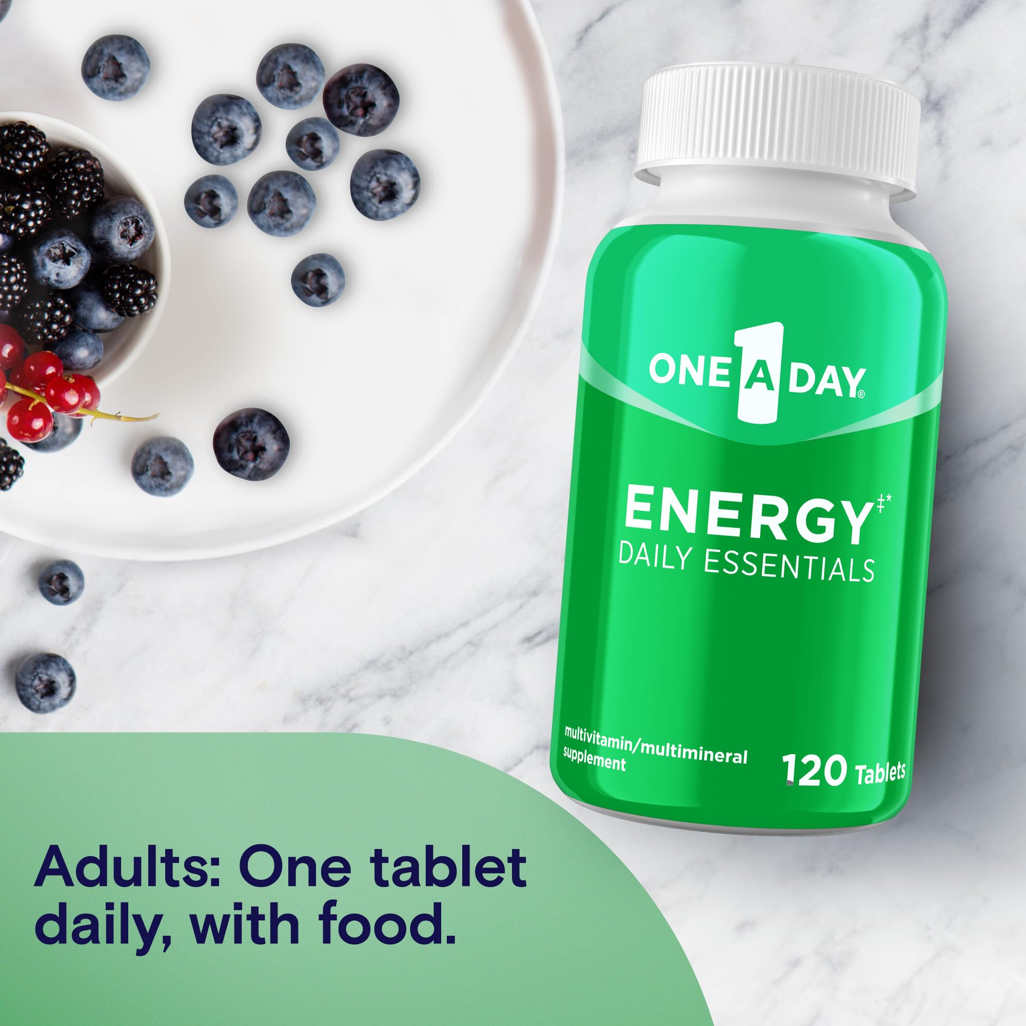 Immunity-focused visuals for One A Day Energy Daily Essentials with zinc and vitamin C