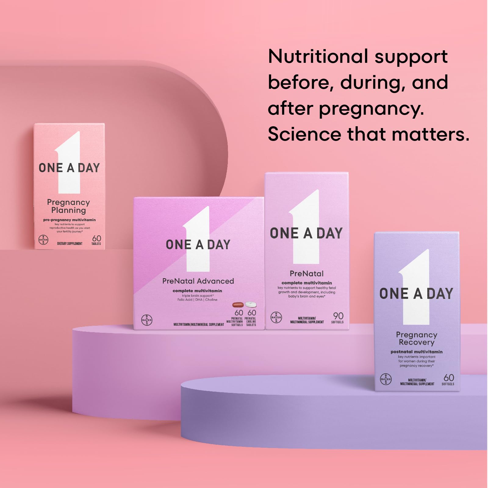 Lifestyle shot with water conveys daily preconception vitamin routine
