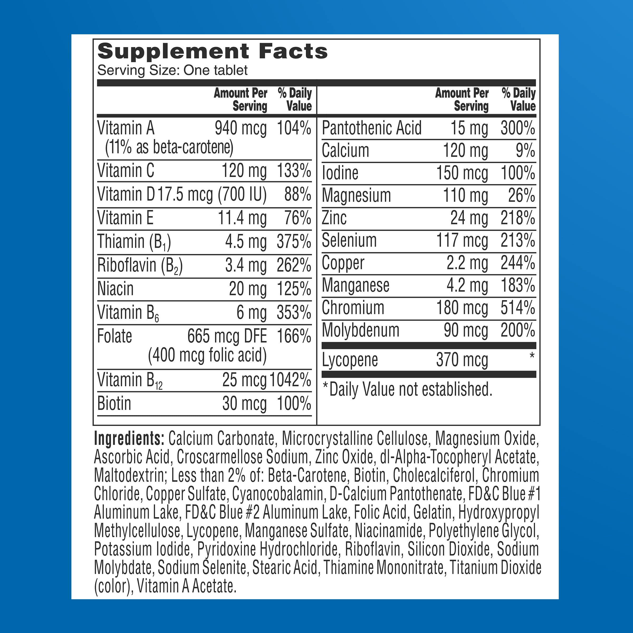 One A Day Men’s 50+ capsules shown for brain function support