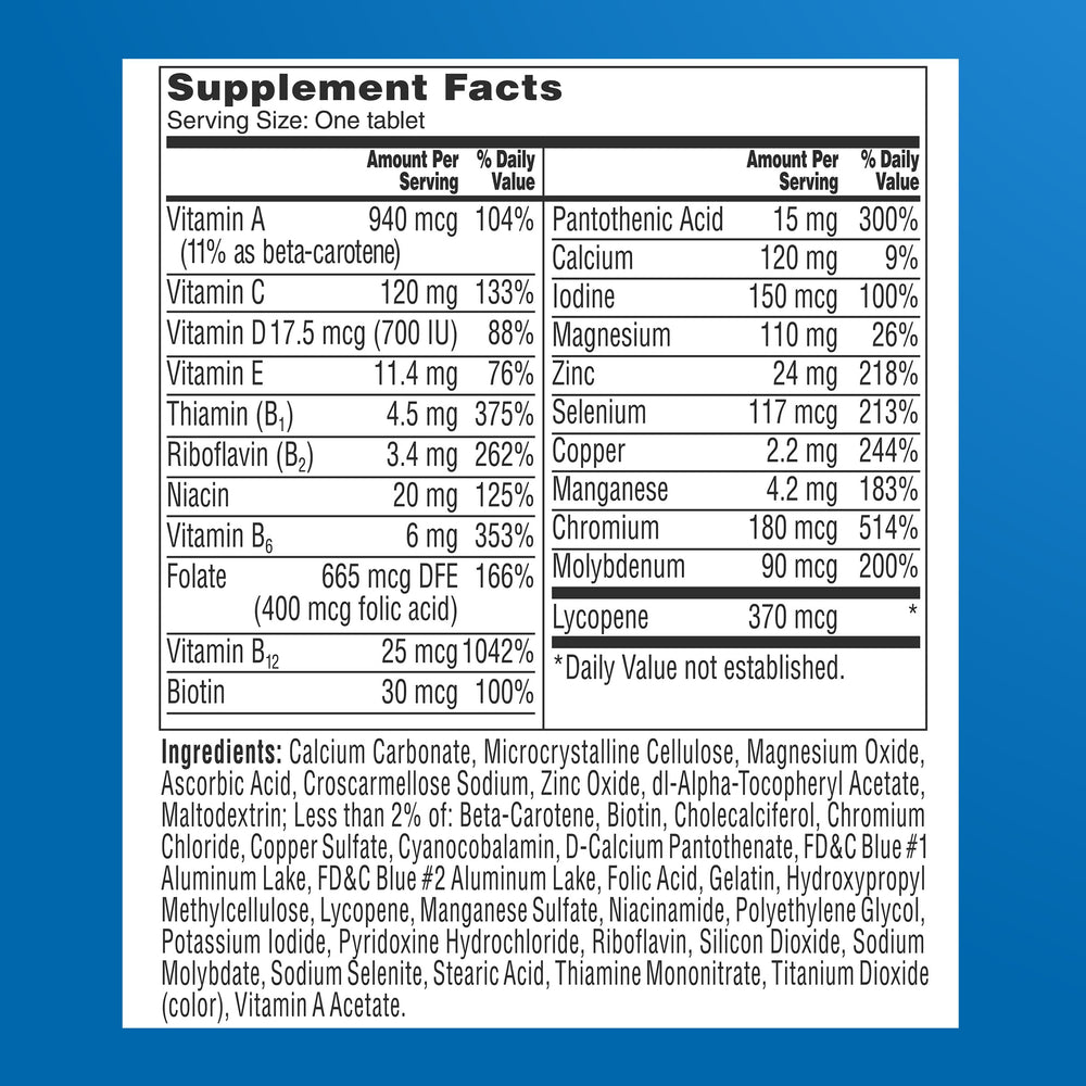One A Day Men’s 50+ capsules shown for brain function support
