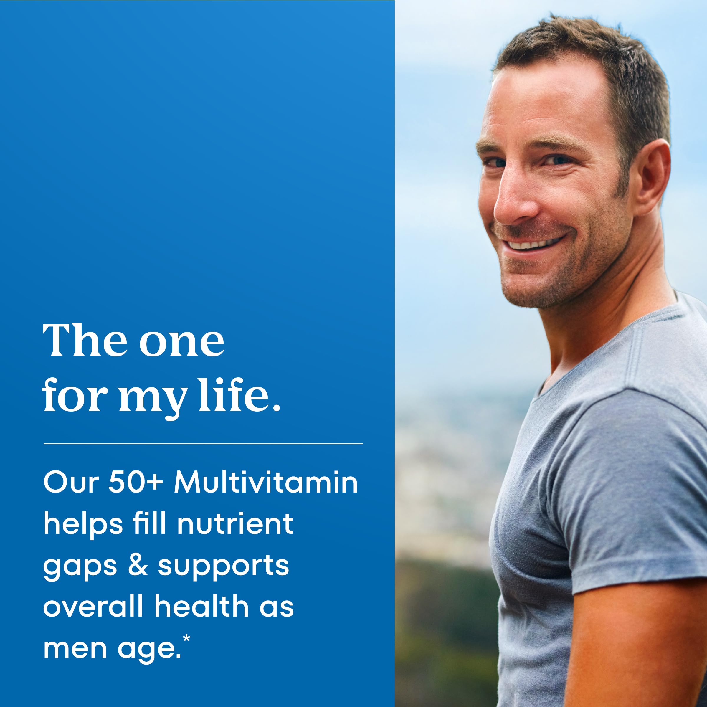 One A Day Men’s 50+ bottle with vitamin D zinc for immune support
