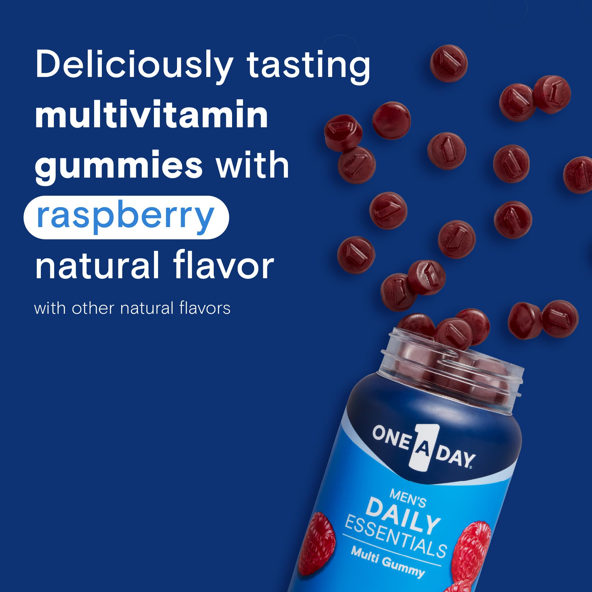 Close-up of gummy texture emphasizing natural raspberry flavor.