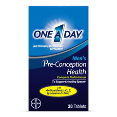 ONE A DAY Men's Pre-Conception Health bottle with tablets supports daily nutrient intake