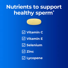 ONE A DAY Men's Pre-Conception Health tablets close-up highlights antioxidant formula