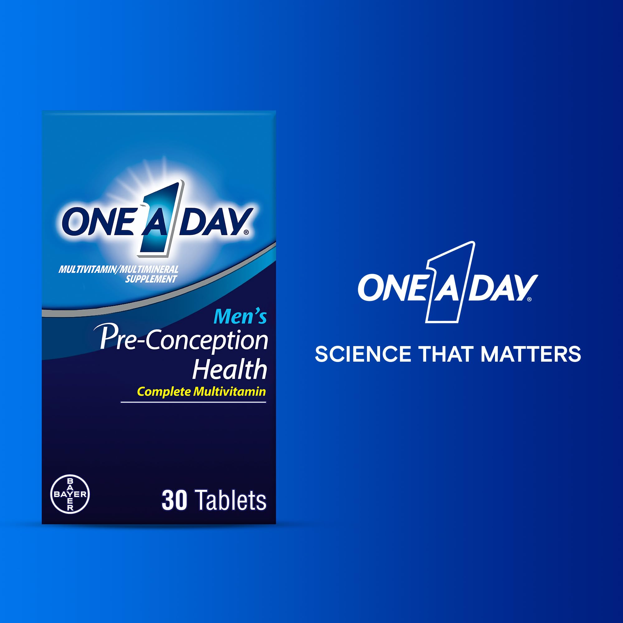 ONE A DAY Men's Pre-Conception Health Vitamin C and lycopene ingredients highlighted