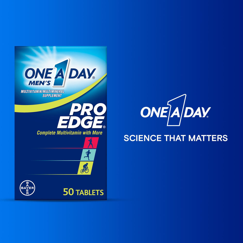 One A Day Men’s Pro Edge ingredients close-up showing vitamins.