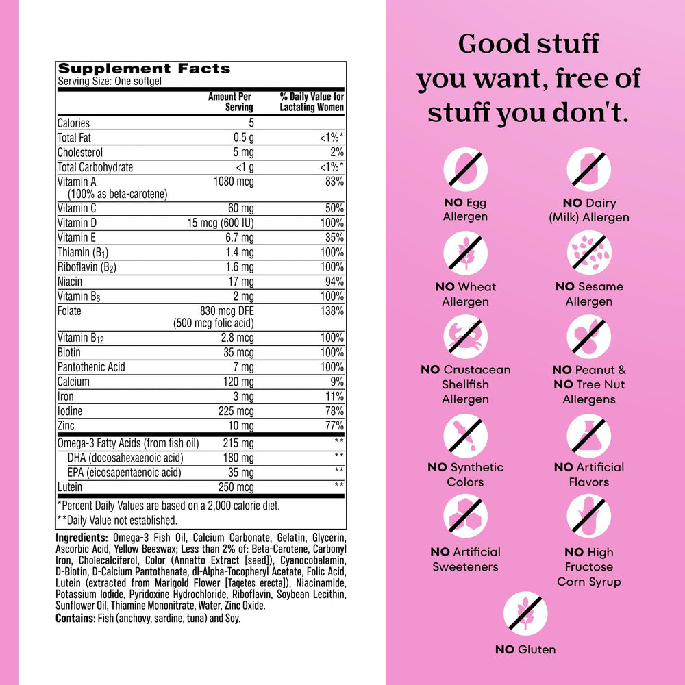 ONE A DAY Postnatal allergen-free label reassures safety for sensitive individuals