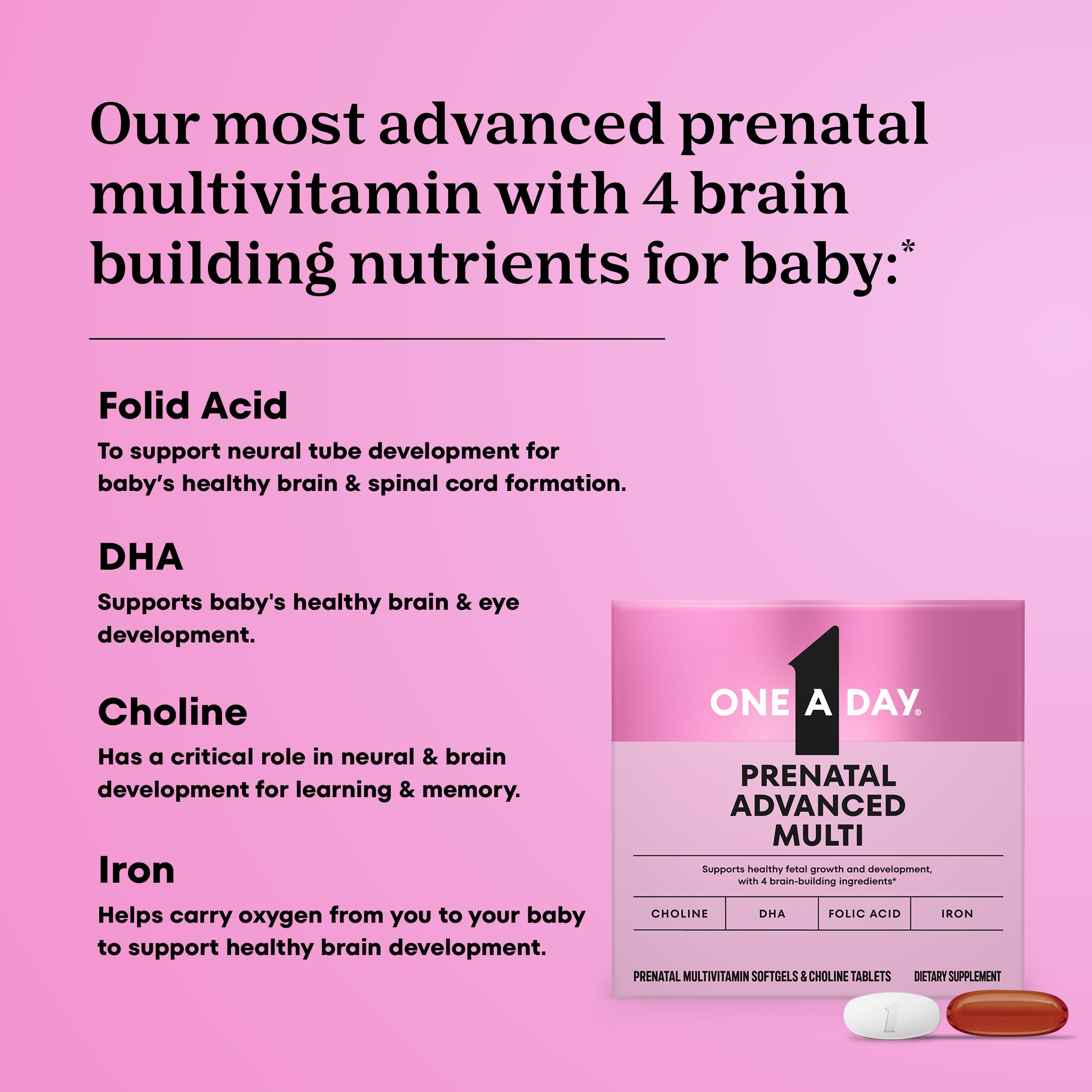 Front view of One A Day Prenatal Advanced packaging to show 120-count set