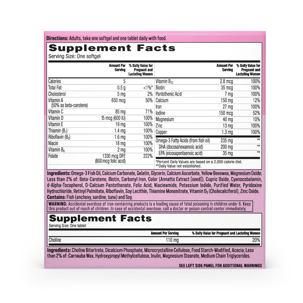 One A Day Prenatal Advanced taken with food for optimal absorption