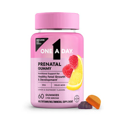 One A Day Prenatal Gummies lemon bottle for a tasty daily vitamin routine.
