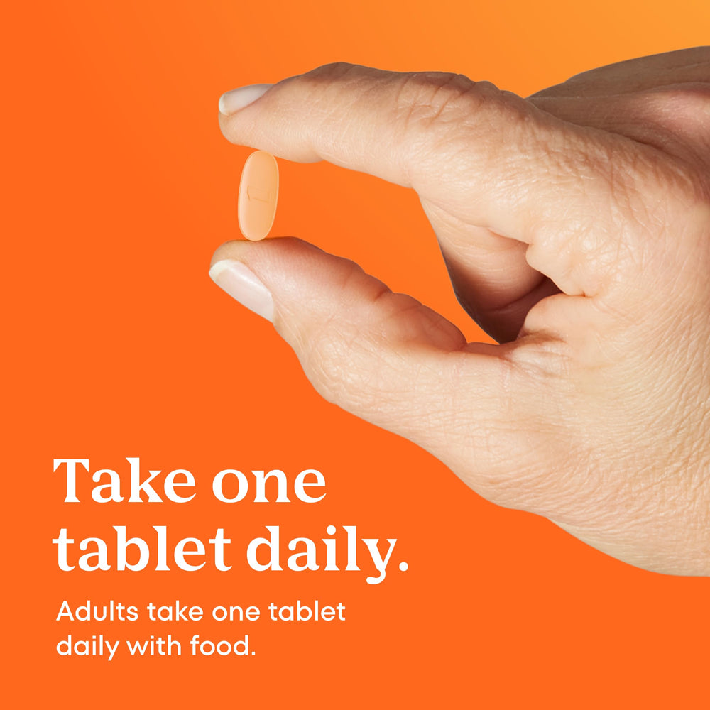 Allergen-free ONE A DAY 50+ packaging emphasizes absence of major allergens.
