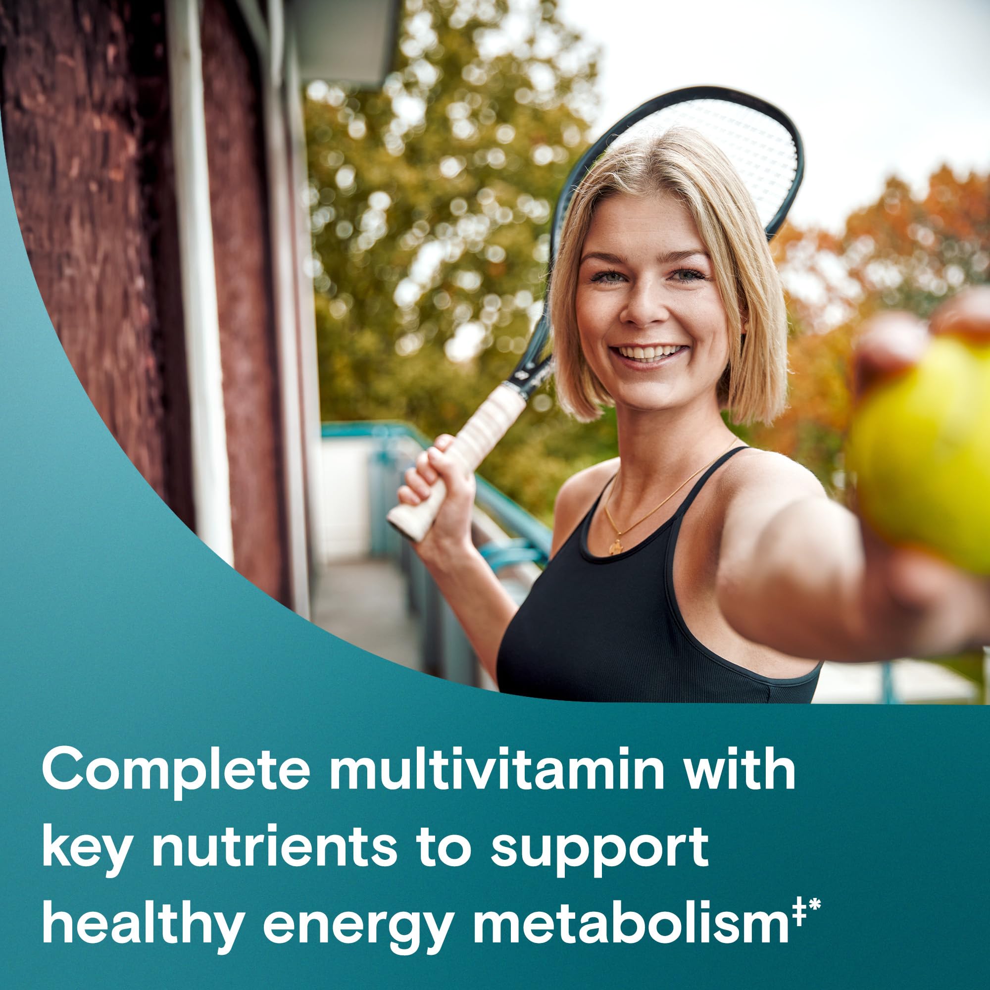 One A Day Women’s Active Metabolism bottle displayed on a table for daily use.