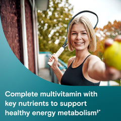 One A Day Women’s Active Metabolism bottle displayed on a table for daily use.